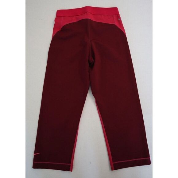 Nike Pro 589366 691 Women Sz S Fuchsia 2-Tone Dri-Fit Training Capri Tights $60 - Picture 2 of 6